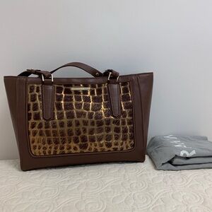 Brahmin Textured Brown Arno Tote WITH DUSTBAG